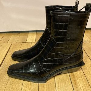 Zara Animal Print Cowboy Boot